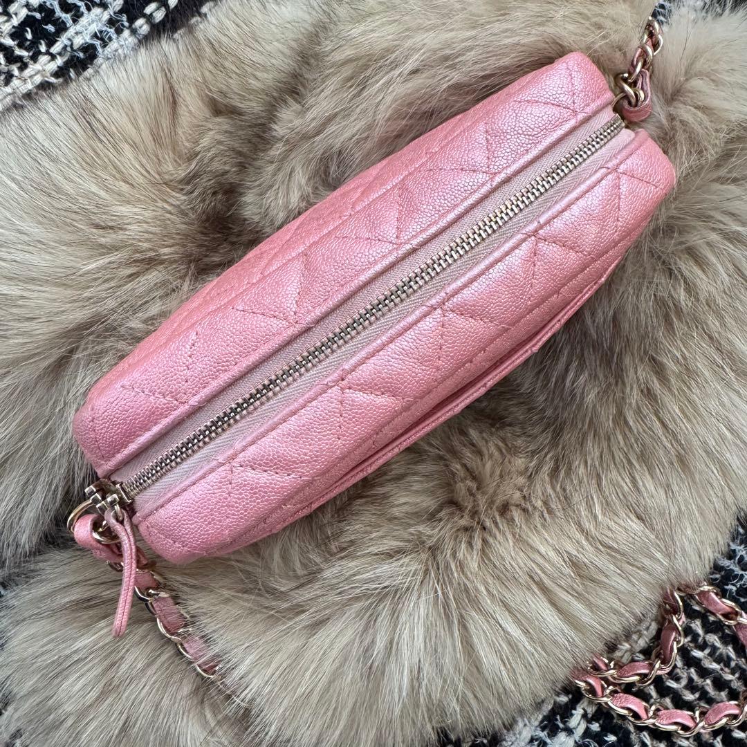 CHANEL キャビアスキン マトラッセ☆チェーンショルダーカメラバッグ