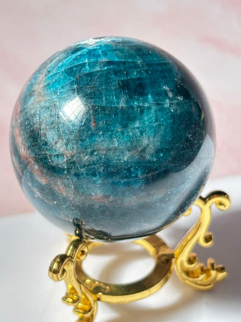 ピンク入りアマゾナイト　ハイグレード　キラキラ　シラー　特別　スフィア