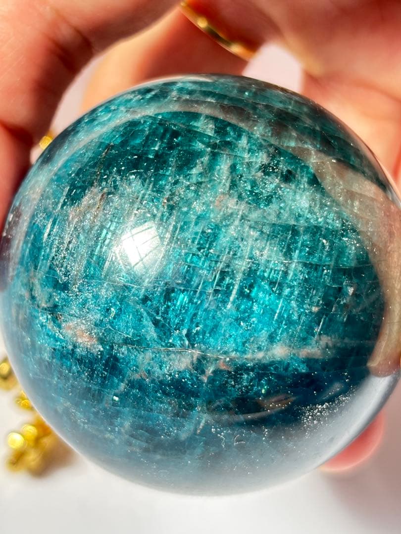 ピンク入りアマゾナイト　ハイグレード　キラキラ　シラー　特別　スフィア