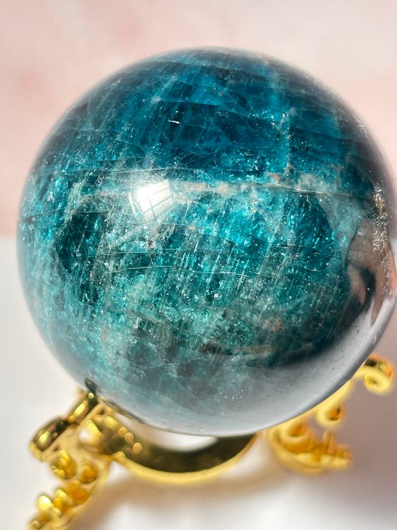 ピンク入りアマゾナイト　ハイグレード　キラキラ　シラー　特別　スフィア