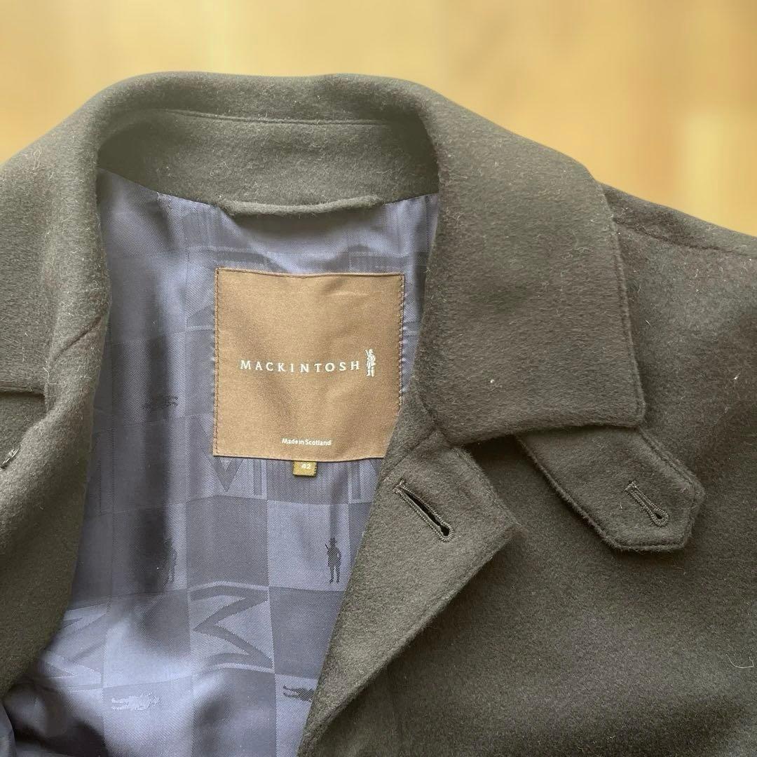 MACKINTOSH ブラック ウール ピーコート
