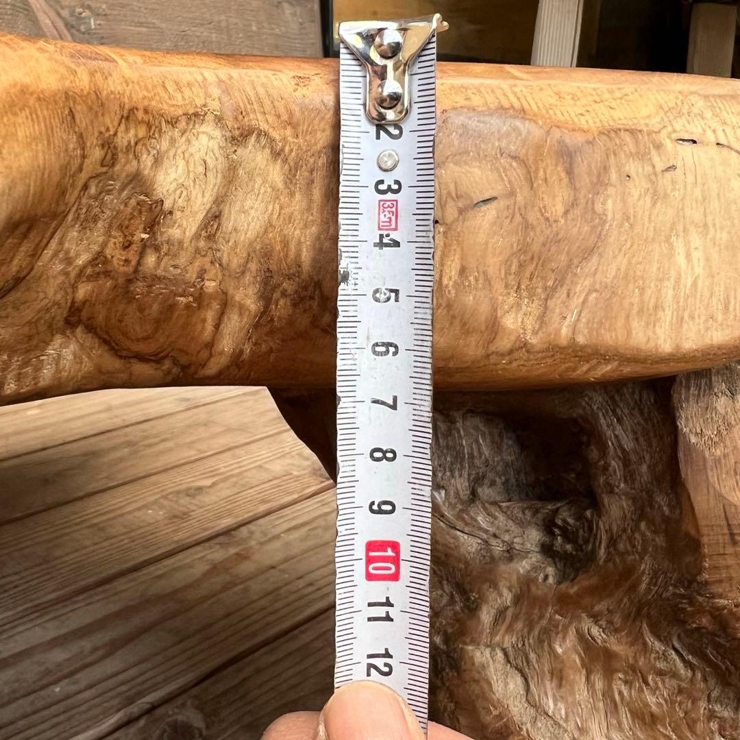 極厚 希少木材 オールドチーク材 切株テーブル 94cm ちゃぶ台 無垢材 机