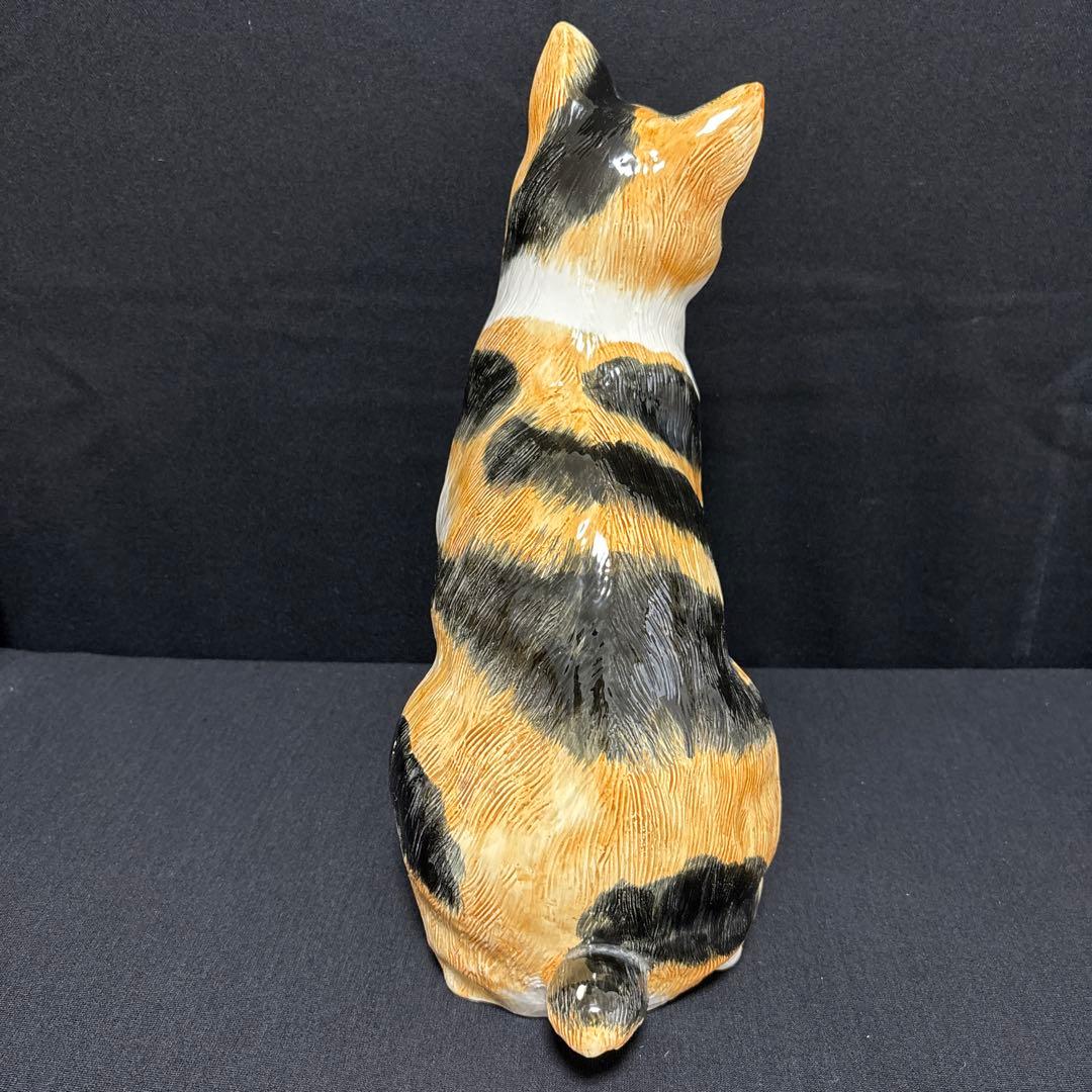大きな三毛猫ちゃん陶器高さ39センチ