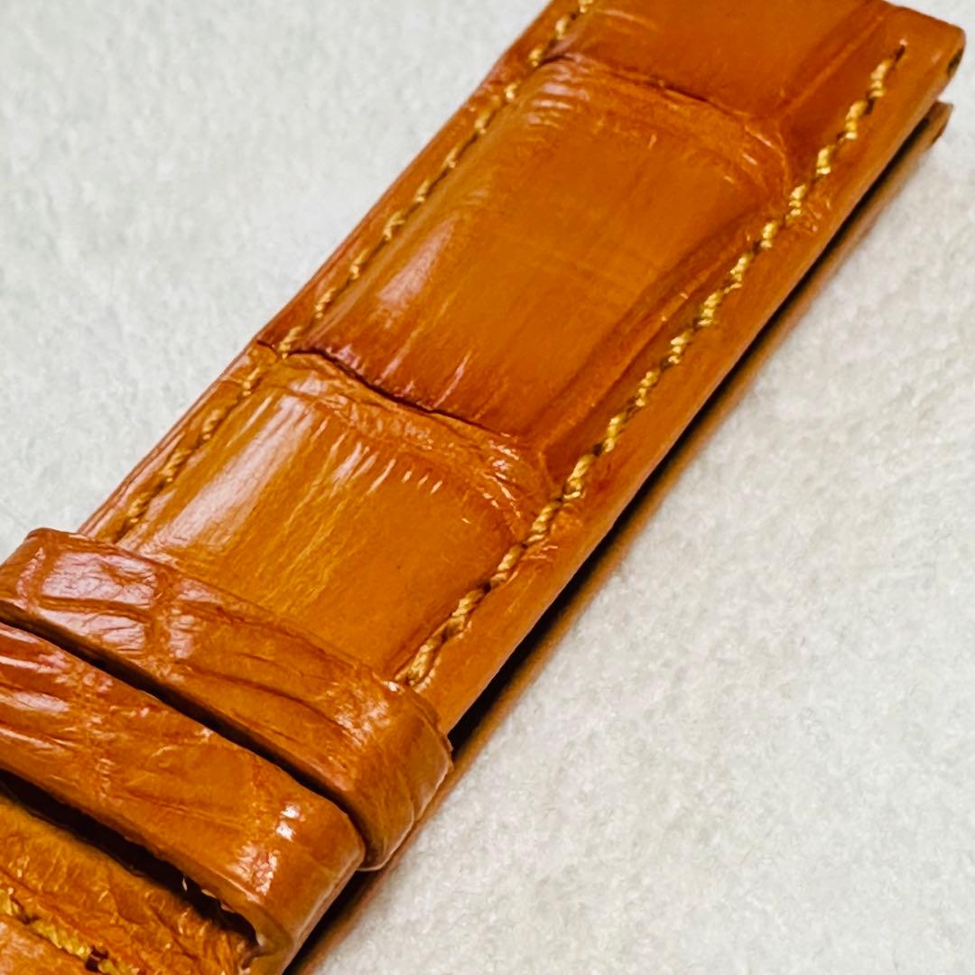 2184#22mm-20mmオレンジ★本物クロコダイル腕時計用ベルト