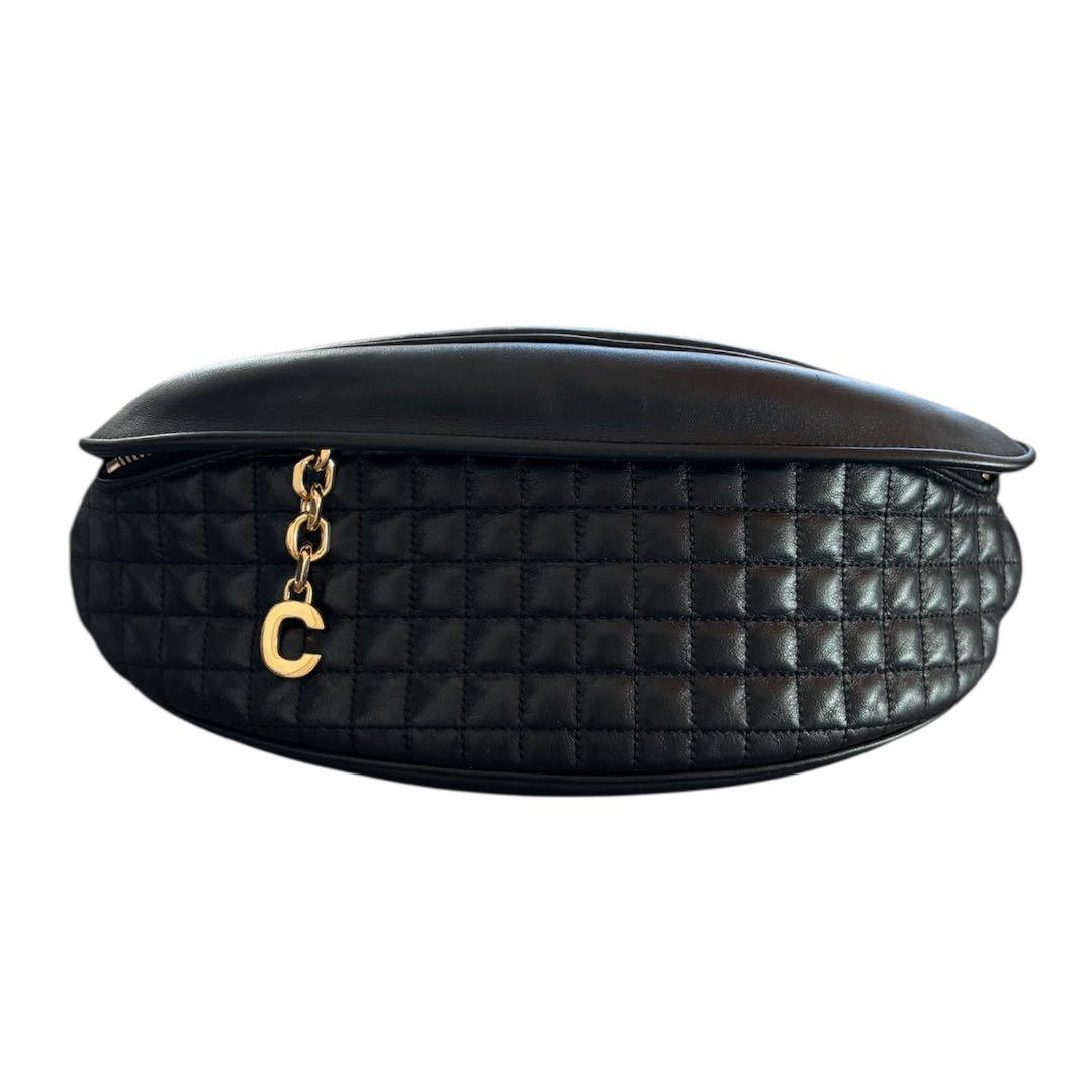 極美品✨CELINE セリーヌ　ブラック オールレザー ショルダーボディバッグ