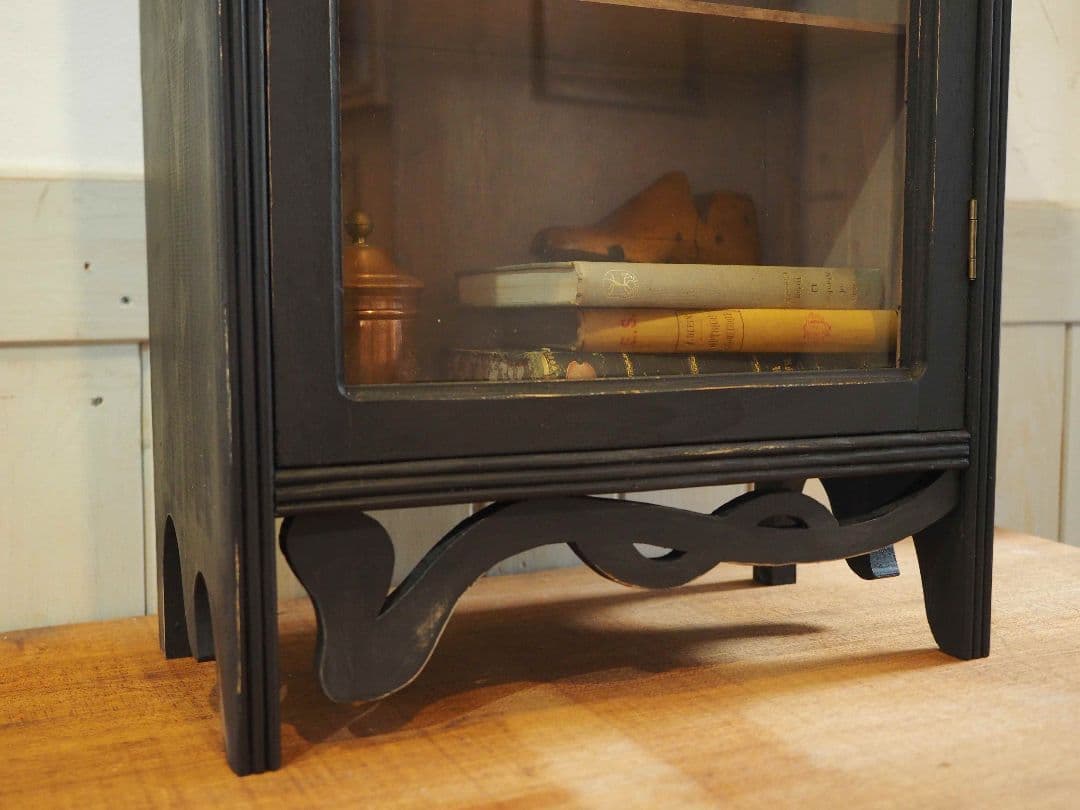 フランス　アンティーク　木製ガラス扉　キャビネット　アンティークキャビネット　棚