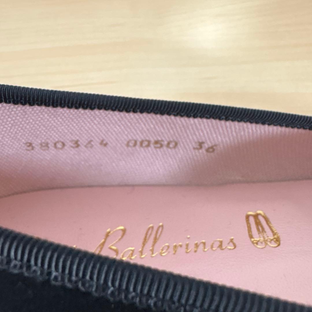 ⭐️未使用⭐️プリティバレリーナ　鳥刺繍　ブラック　スエード　フラットシューズ　希少