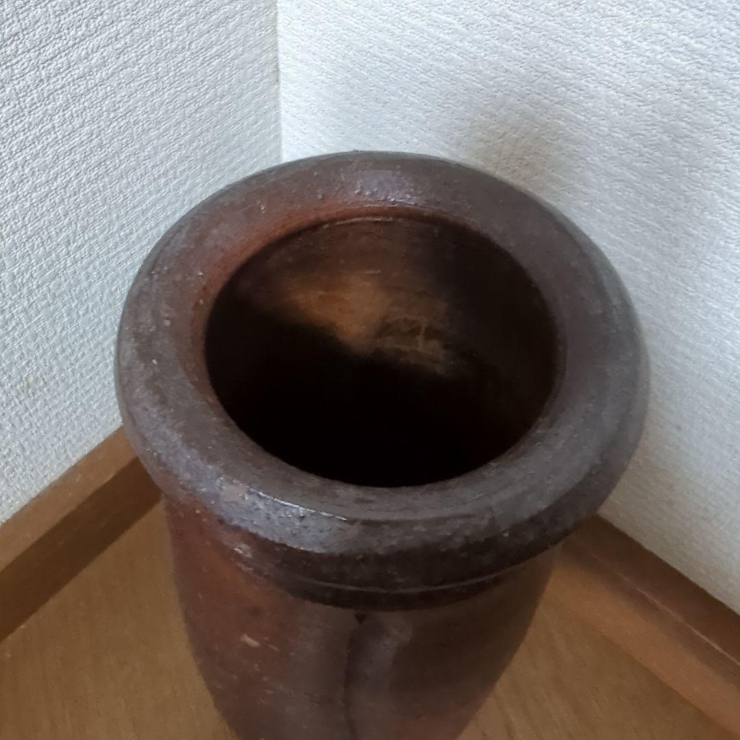 ●備前焼　登窯窯元作品【こ】の陶印記す・花瓶 ・花入・寸胴