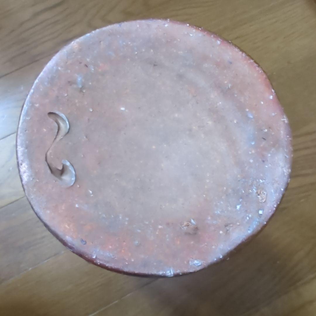 ●備前焼　登窯窯元作品【こ】の陶印記す・花瓶 ・花入・寸胴