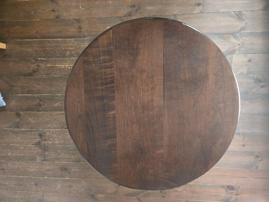 無垢ダークブラウンちゃぶ台75φ・家具工房芽生様製