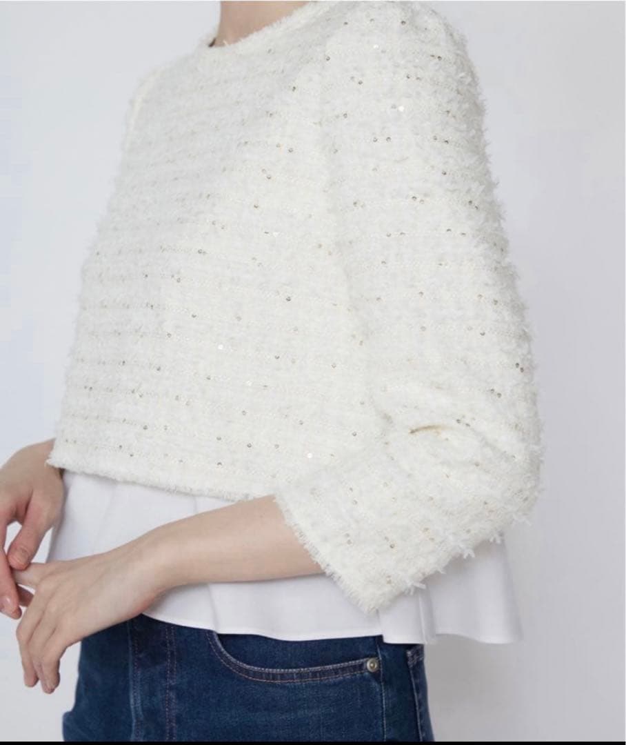 M Maglie le cassetto ラメスパンコールツイードブラウス