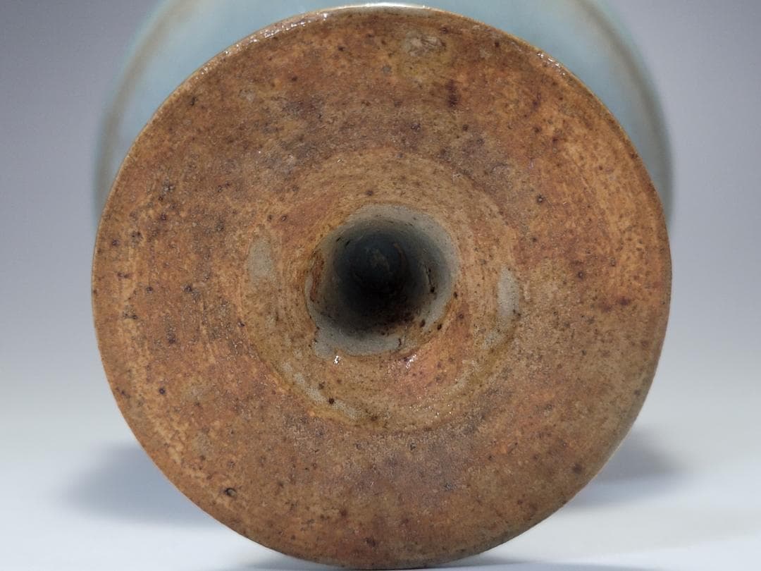 天藍釉 高足杯 宋元時代 高さ約11.4cm