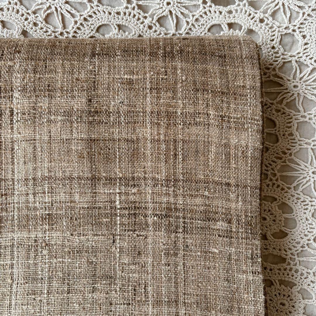 樹木の幹を思わせる焦げ茶色 無地帯 紬帯 信州紬 名古屋帯