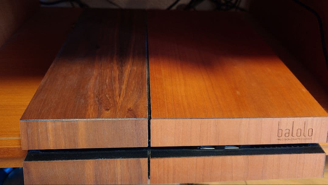 PS4 本体 初期型 チェリー木製カバー付き