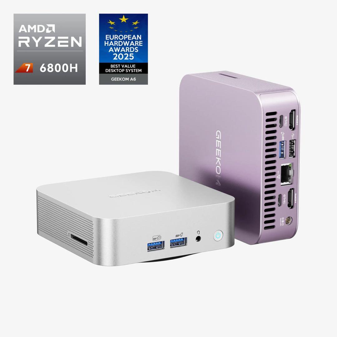 GEEKOM A6ミニPC 16GB RAM+512GB SSD