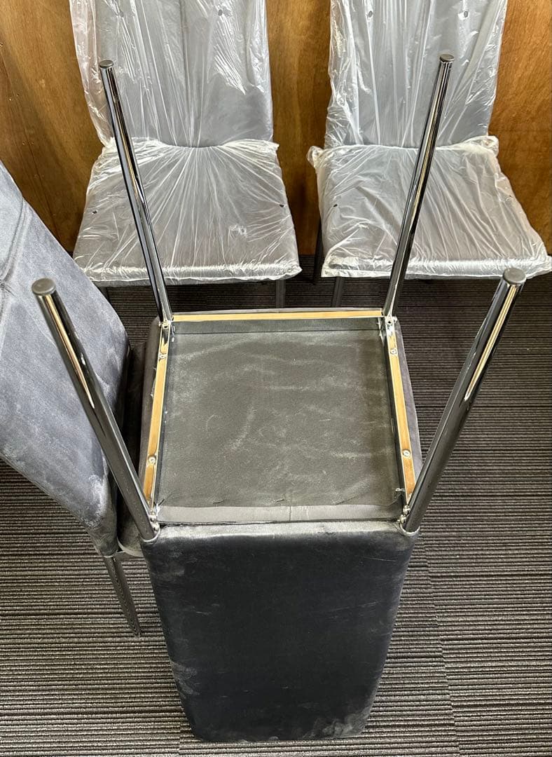 新品！ダイニングチェア インテリア 椅子 4脚セット グレー