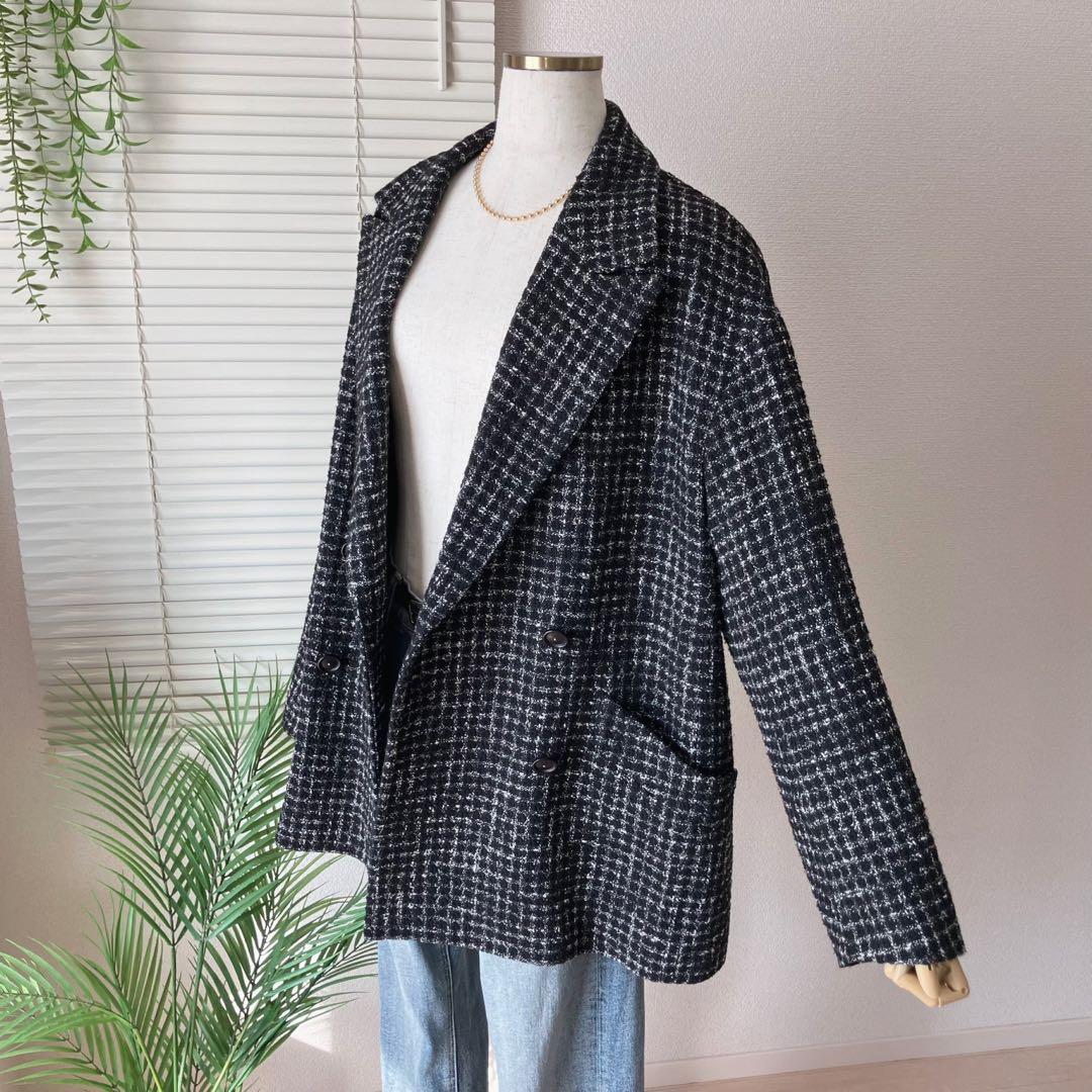 【美品】FRAMeWORK ツィードダブルブレストジャケット コート