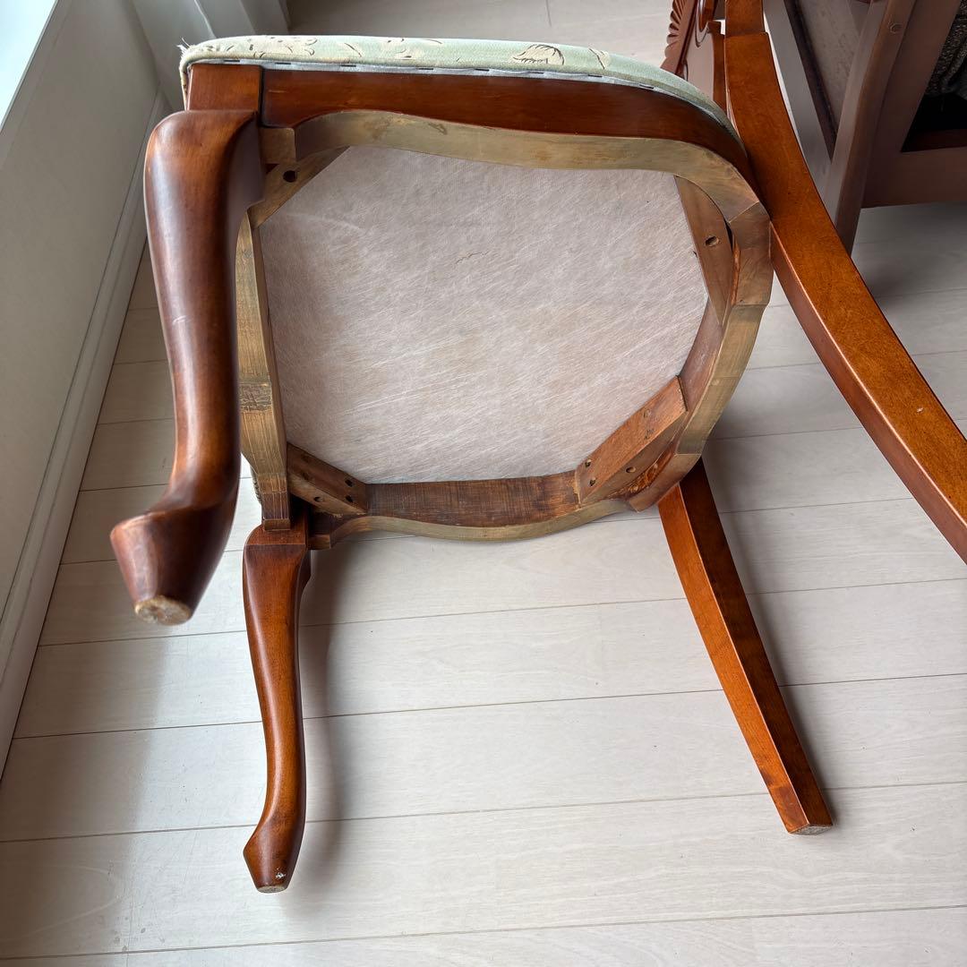 クラシックスタイル ダイニングチェア 水色