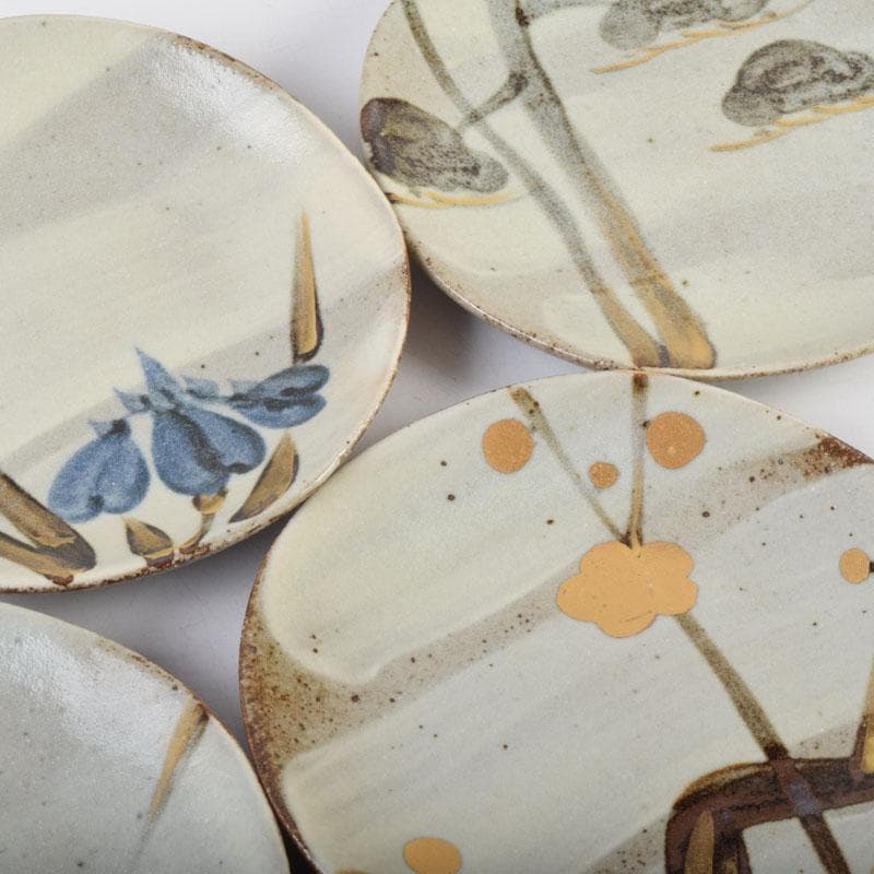 和食器　茶懐石　幸兵衛窯　加藤幸兵衛作　絵変　銘々皿　五客　共箱　V　9036