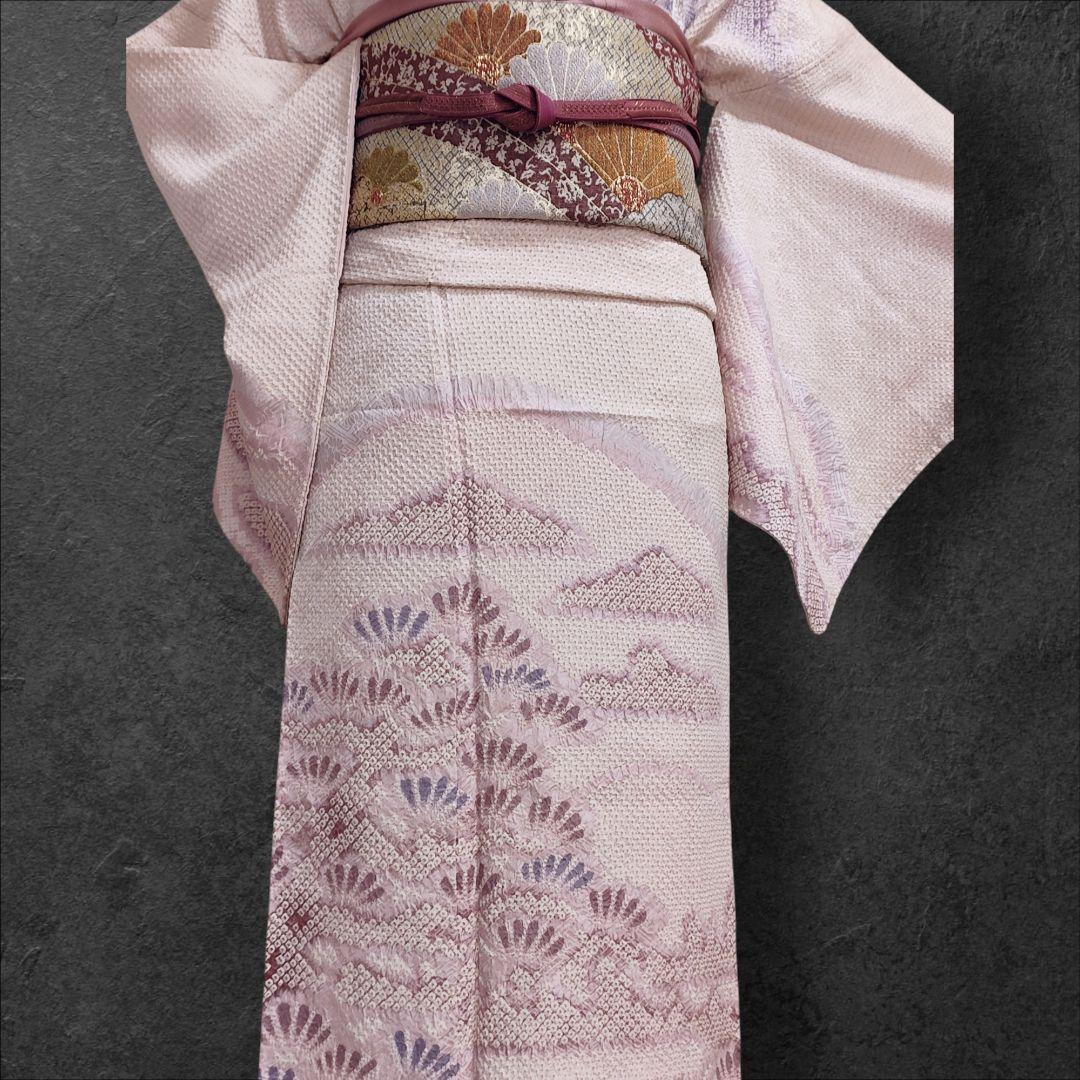 ❰6552❱ フルセット　訪問着　総絞り　袋帯　帯締め　帯揚げ　正絹　着物