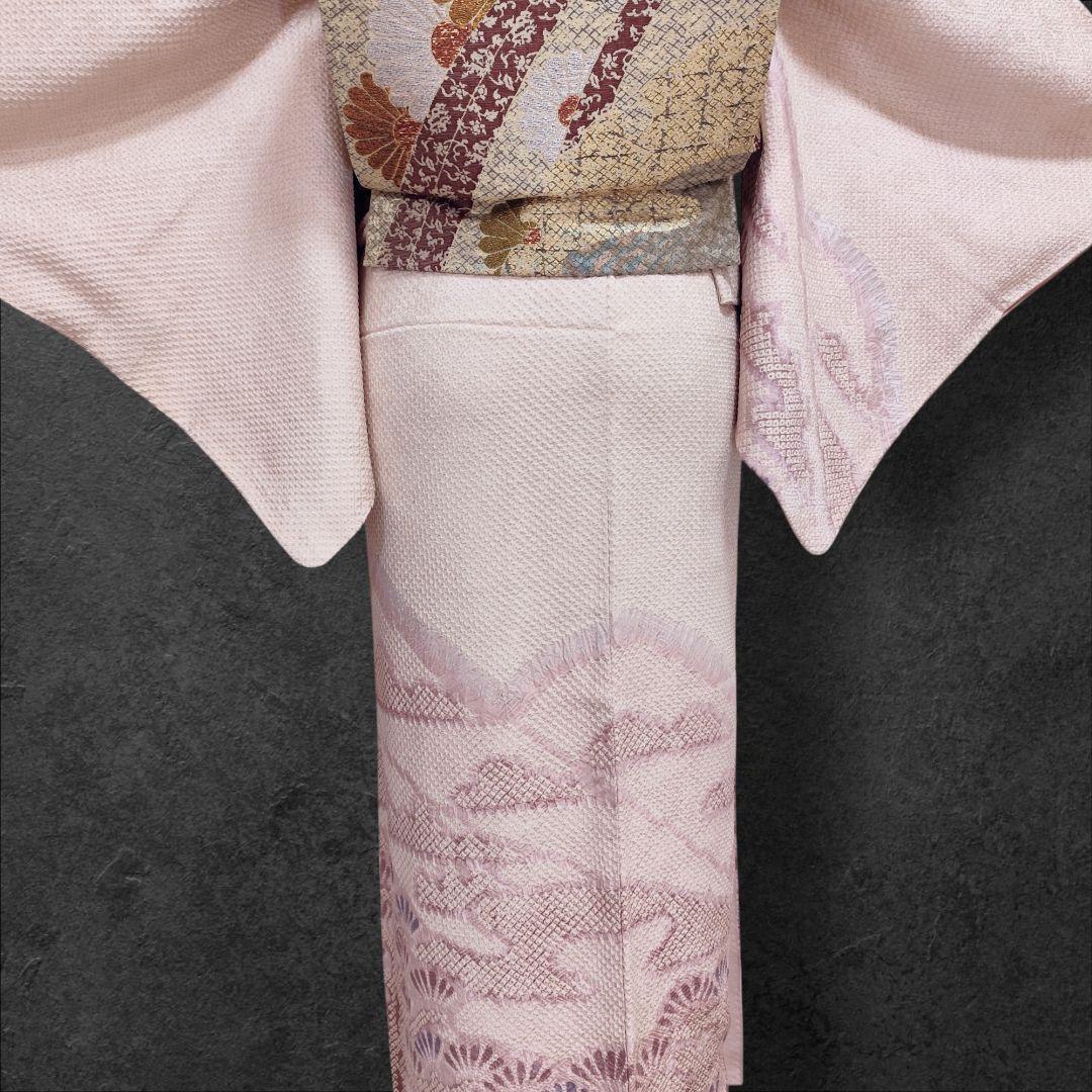❰6552❱ フルセット　訪問着　総絞り　袋帯　帯締め　帯揚げ　正絹　着物