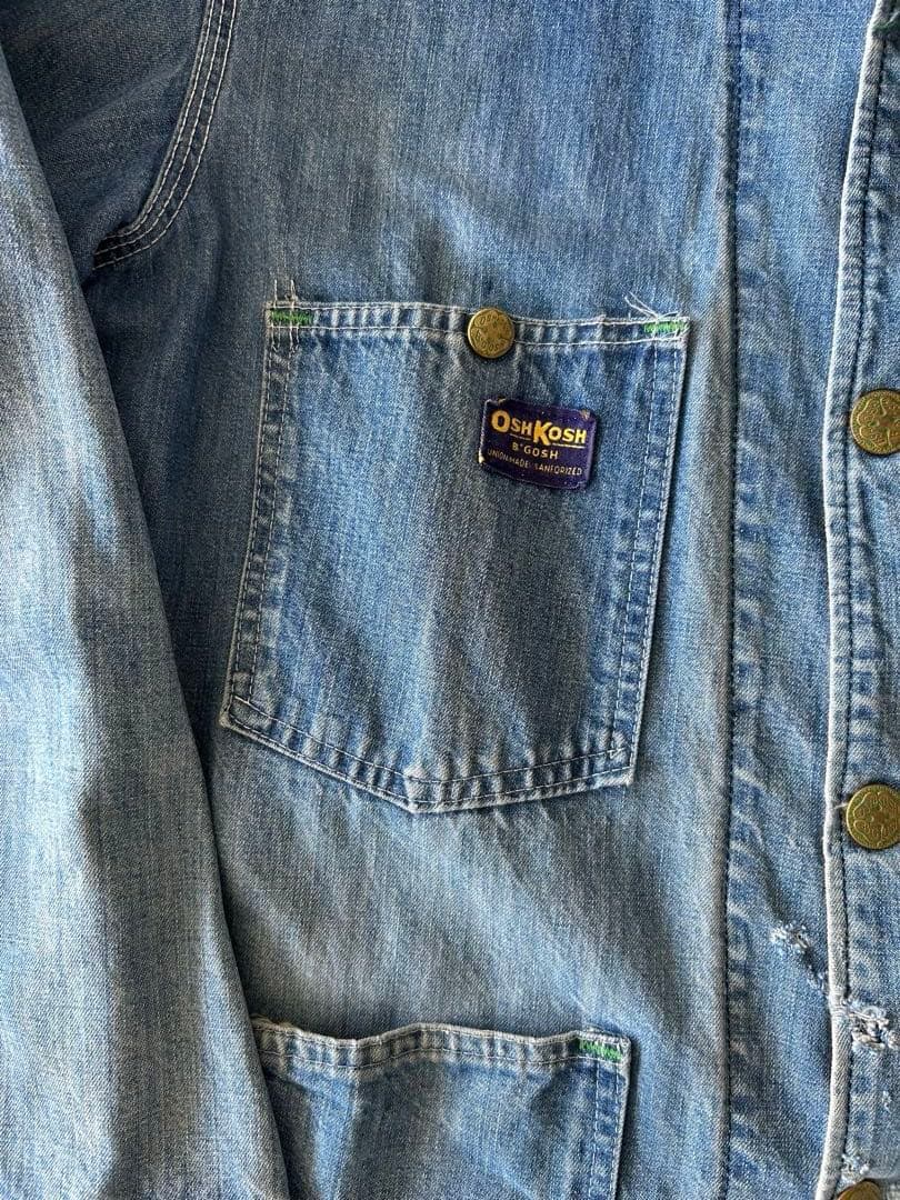 【vintage】 60~70s Oshkosh デニムカバーオール ボロ