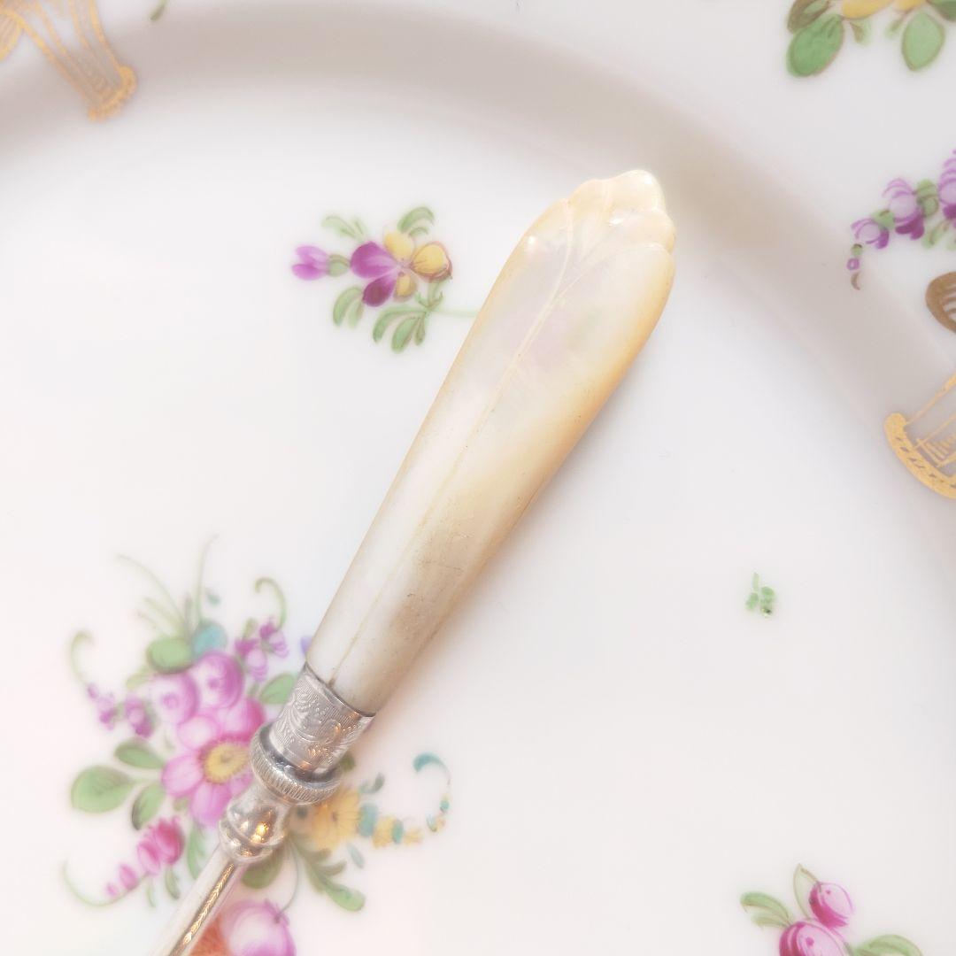 イギリス　ジャムスプーン　白蝶貝　マザーオブパール