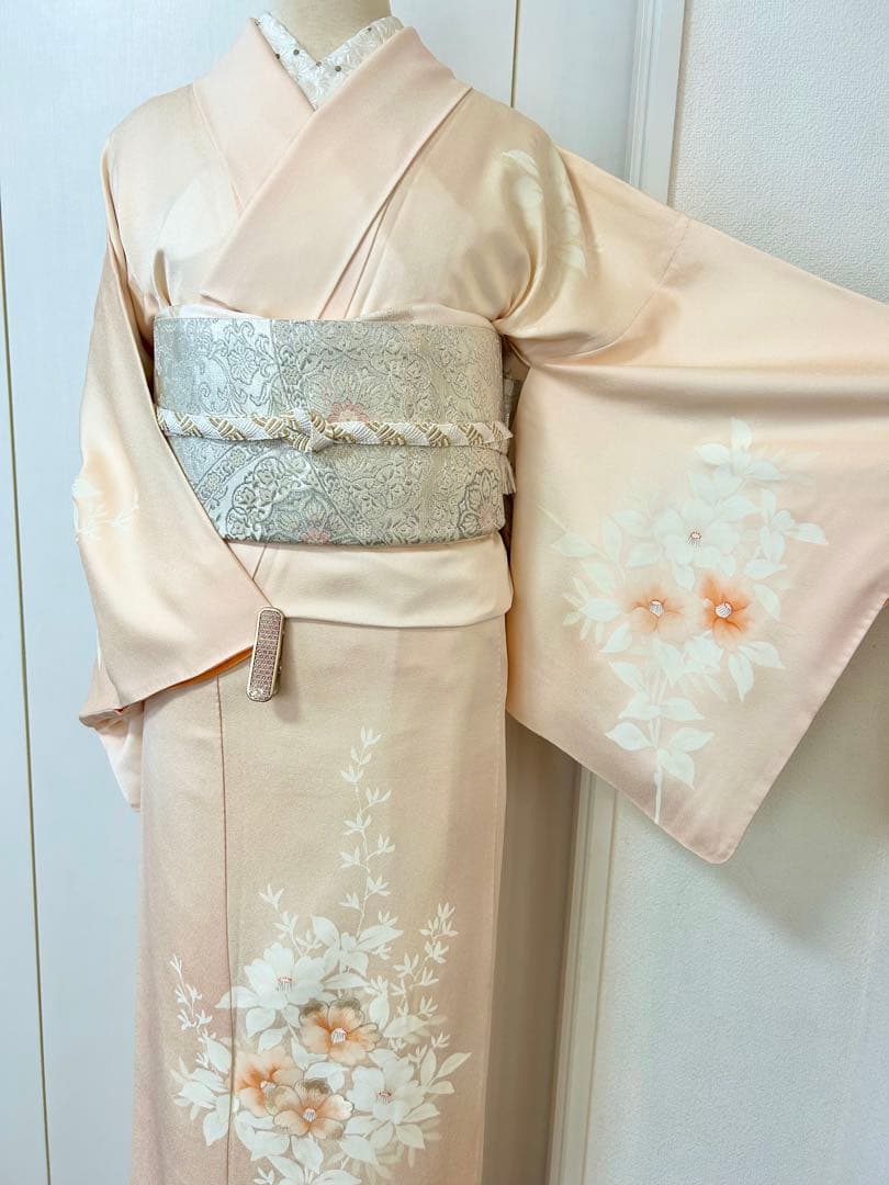 正絹訪問着　裄丈長め　フルセット4点　入学式　七五三　お宮参り