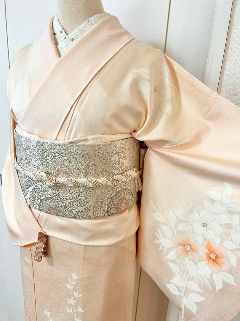 正絹訪問着　裄丈長め　フルセット4点　入学式　七五三　お宮参り