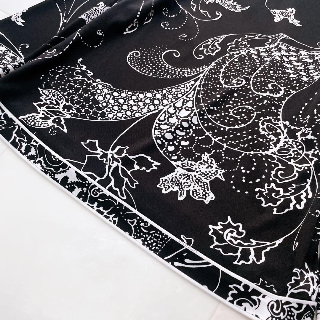 美品✨レオナール カットソー カンカン素材 トリム 花柄 ペイズリー 42