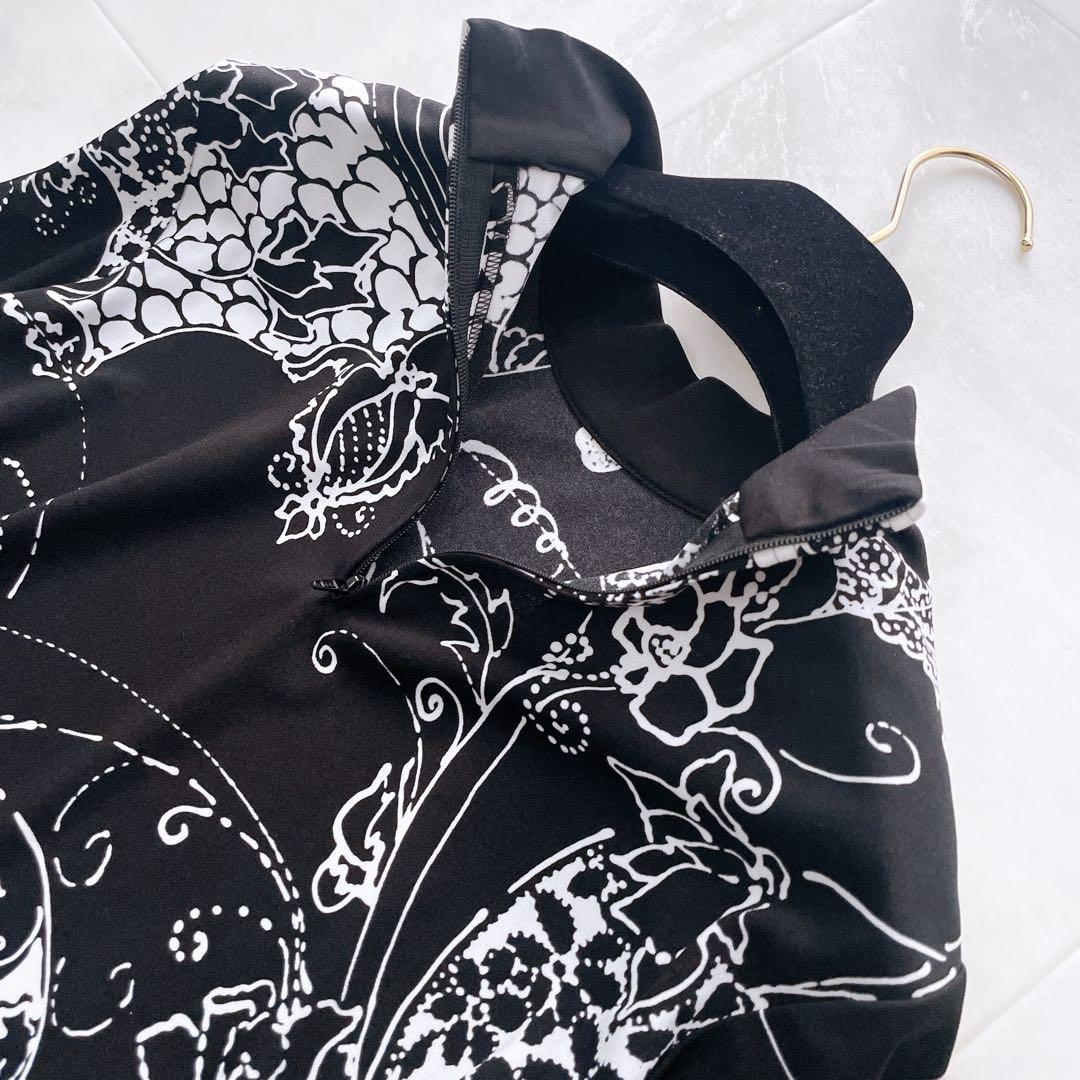 美品✨レオナール カットソー カンカン素材 トリム 花柄 ペイズリー 42