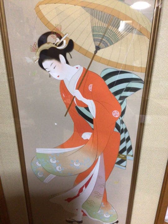 上村松園『志ぐれ』シルクスクリーン(223/280) 淳之監修　紙箱付き