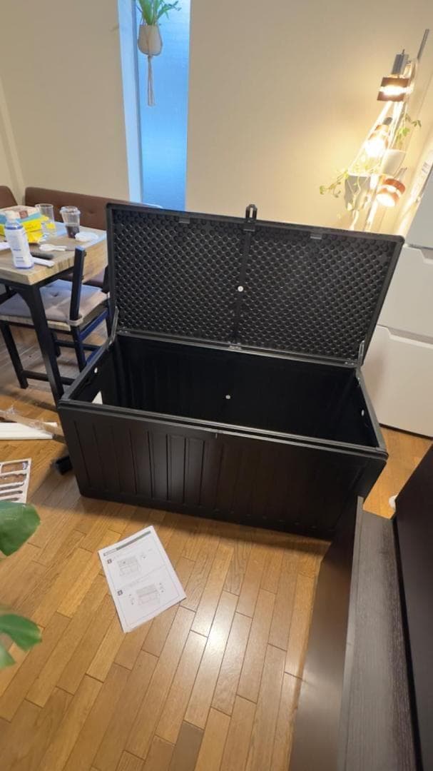 不二貿易 物置 収納庫 屋外 270L 防水タイプ 鍵穴つき 収納ベンチ 収納A