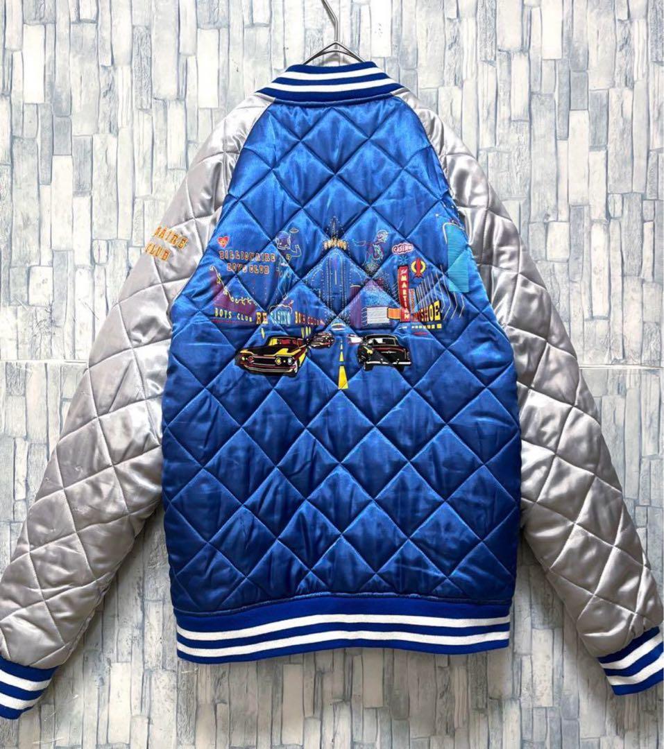 ビリオネアボーイズクラブ スカジャン スタジャン キルティング 刺繍ロゴ 中綿S