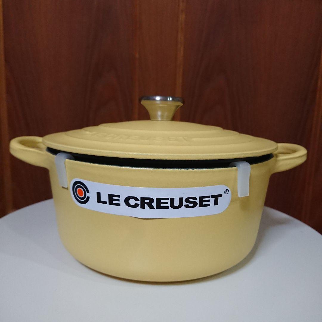 未使用 ル・クルーゼ ココット・ロンド シルバーツマミ ミモザ 18cm 両手鍋