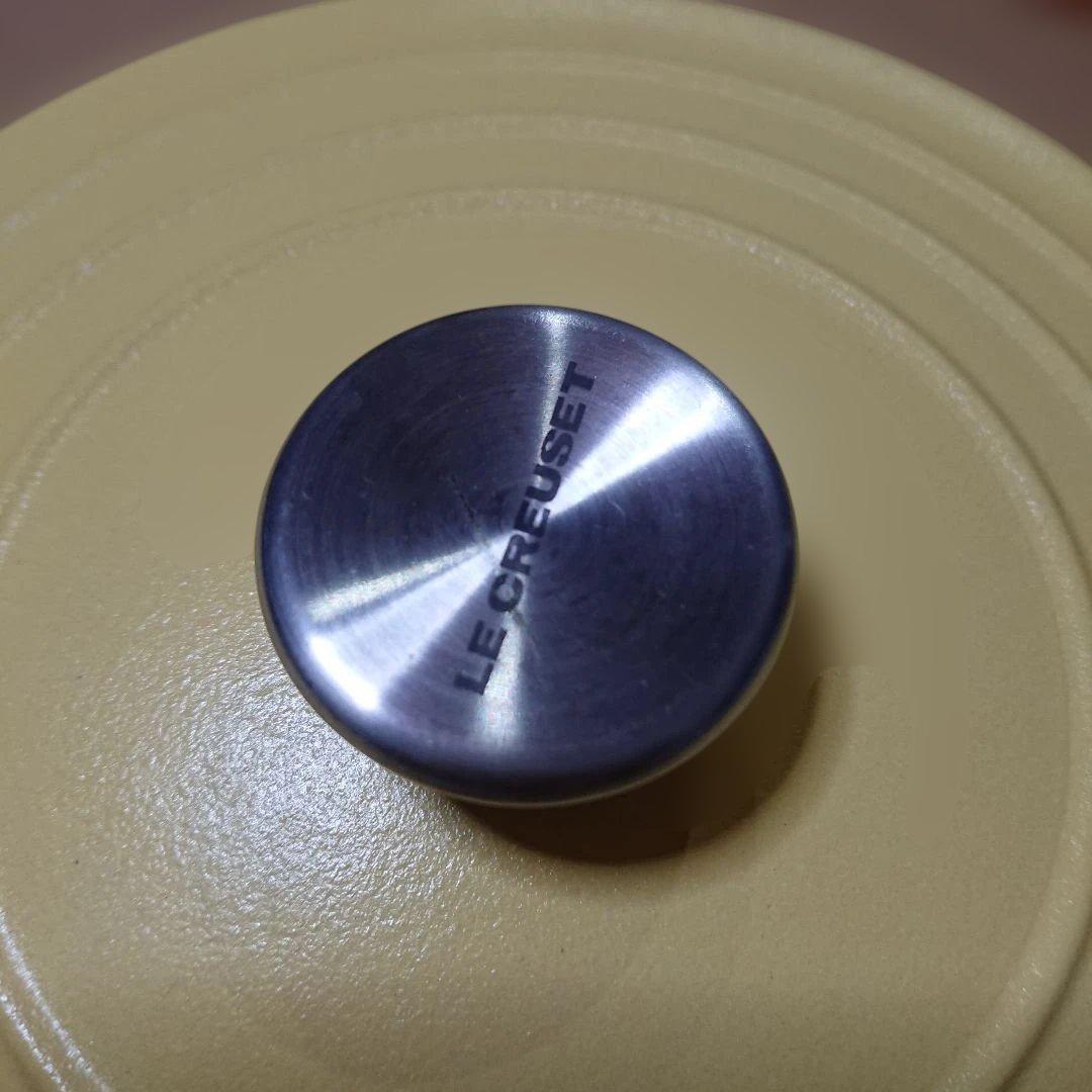 未使用 ル・クルーゼ ココット・ロンド シルバーツマミ ミモザ 18cm 両手鍋