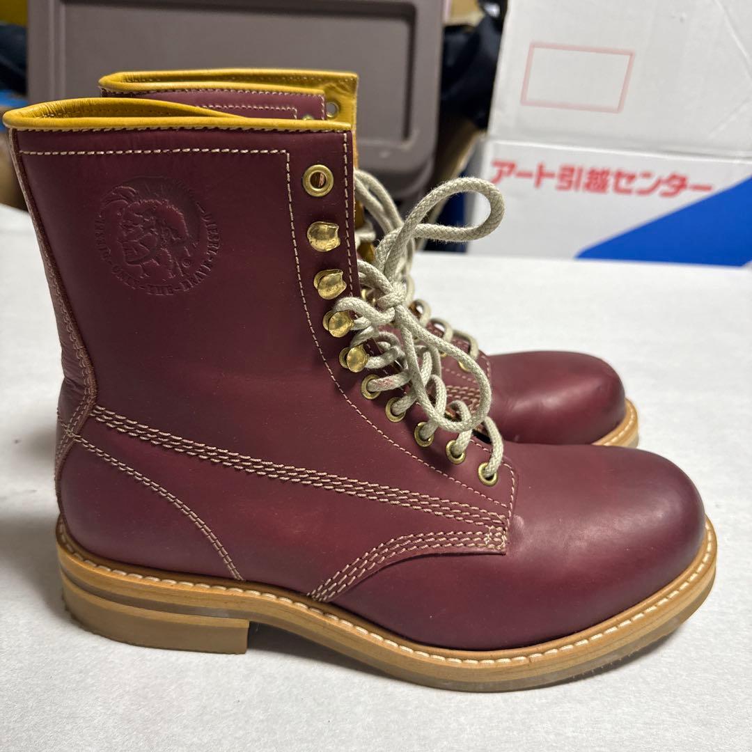 DIESEL バーガンディ レザー エンジニアブーツ