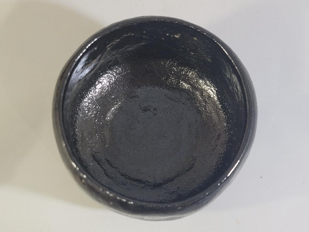 茶道具 初代 中村道年 造 黒楽茶碗 DT704