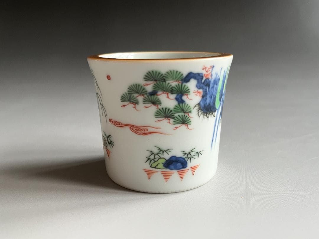 三浦竹泉　山水図　蓋置