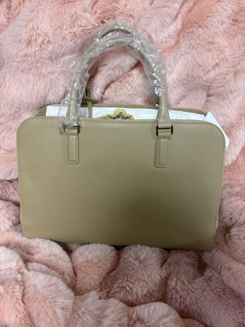 アニエスベー agnes b. ハンドバック　カーフレザー　ベージュ