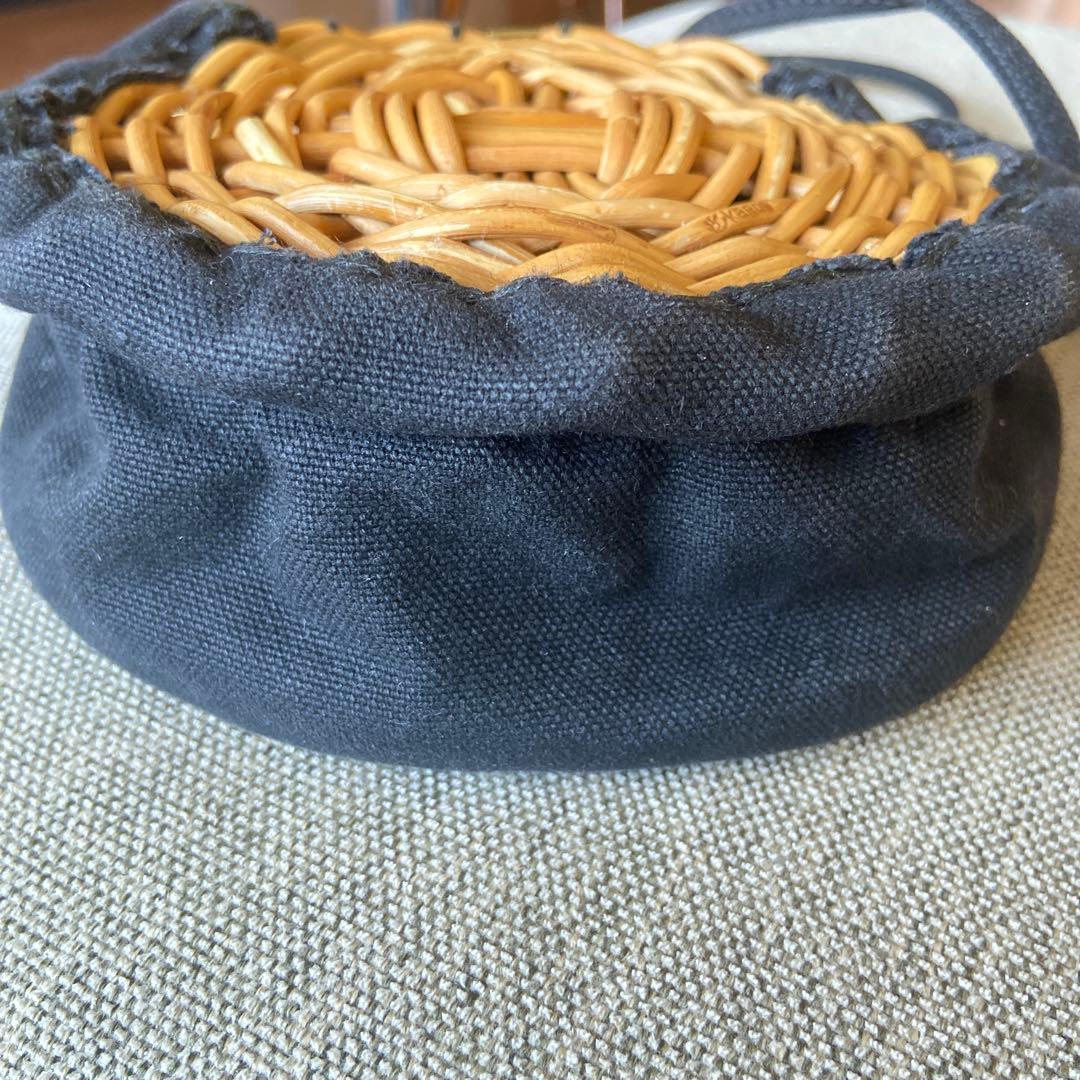 ebagos サークルショルダーバッグ　防水キャンバス　黒