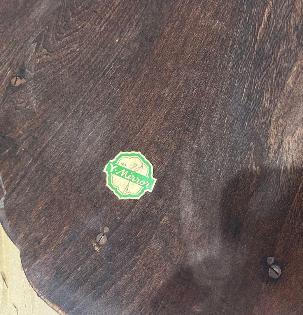 【送料込み！】ミラー　鏡　アンティーク　木製　掛け鏡