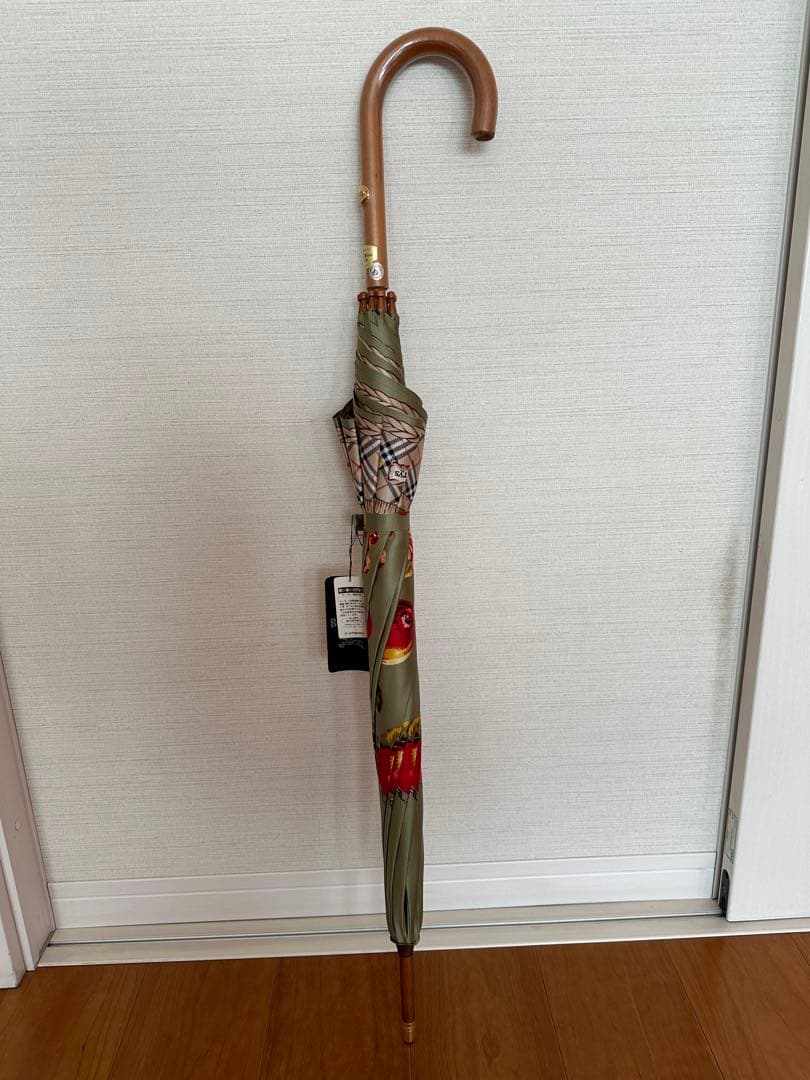 【希少】未使用 Burberrys フルーツ花柄 長傘 ノバチェック バーバリー