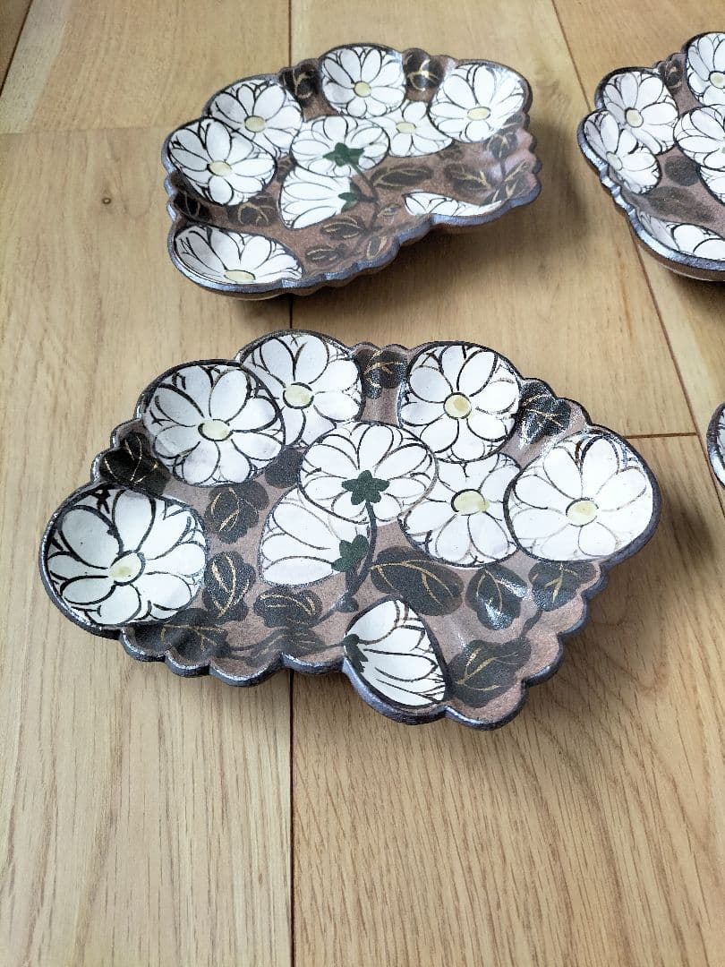 京焼 清水焼 乾山写し玉菊 向付 6枚セット 新品・未使用