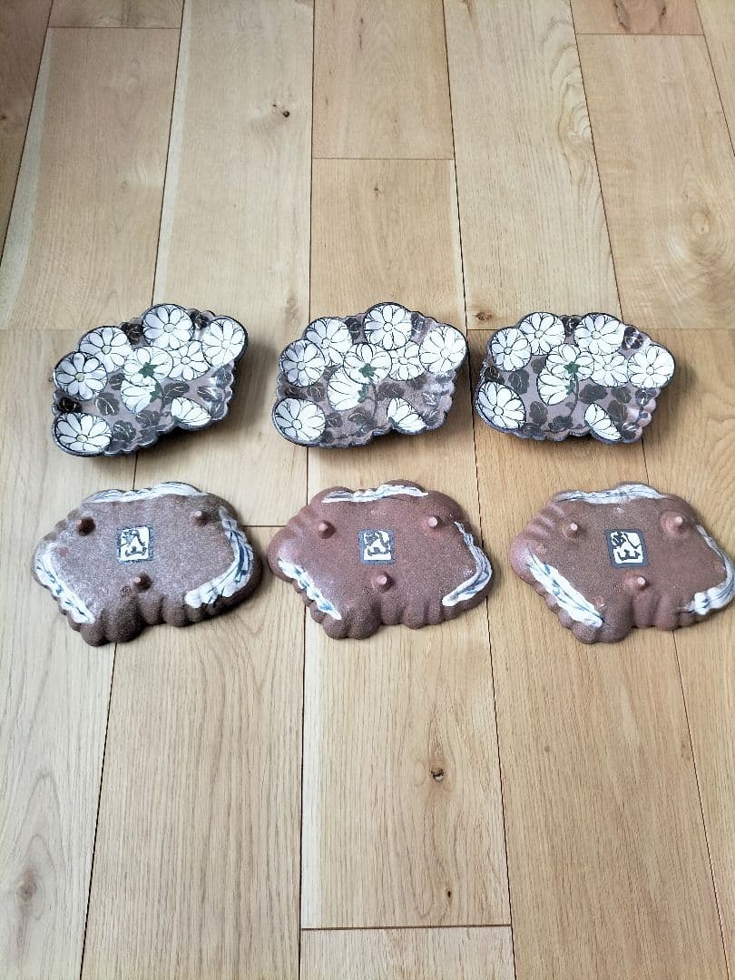 京焼 清水焼 乾山写し玉菊 向付 6枚セット 新品・未使用