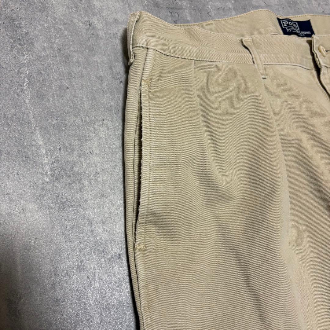 90s ポロバイラルフローレン　USA製 ポロチノ　チノパン　初期タグ　2タック
