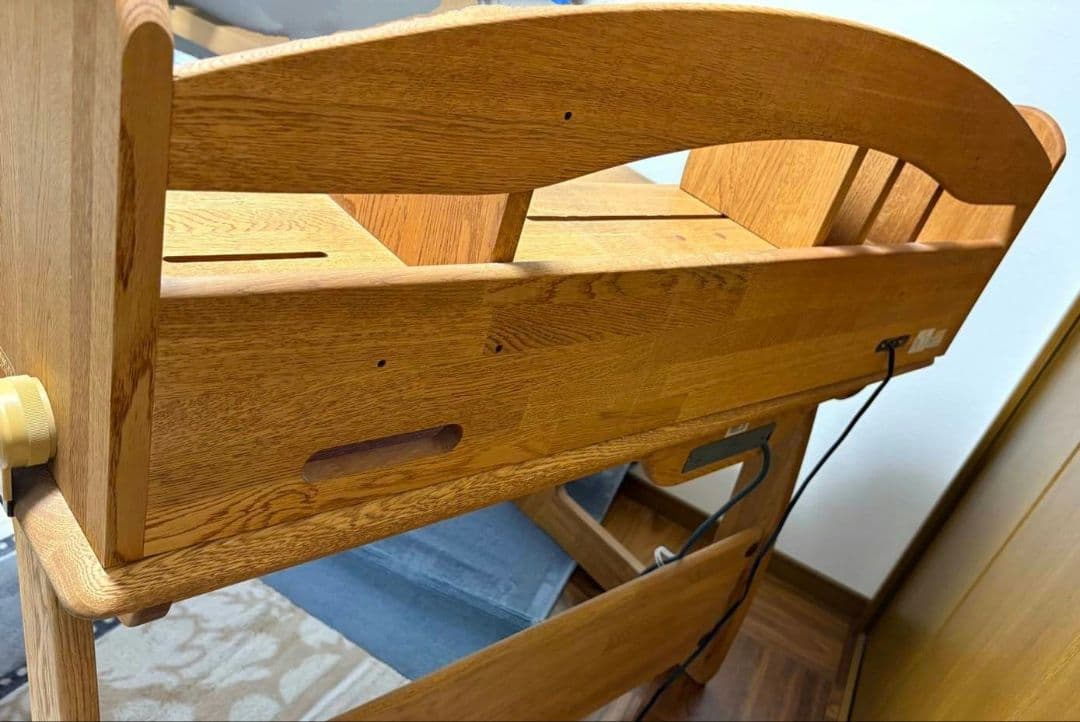 マルニ3点　①学習デスク　❷ブックスタンド　③移動式デスクワゴン　自然塗料アウロ