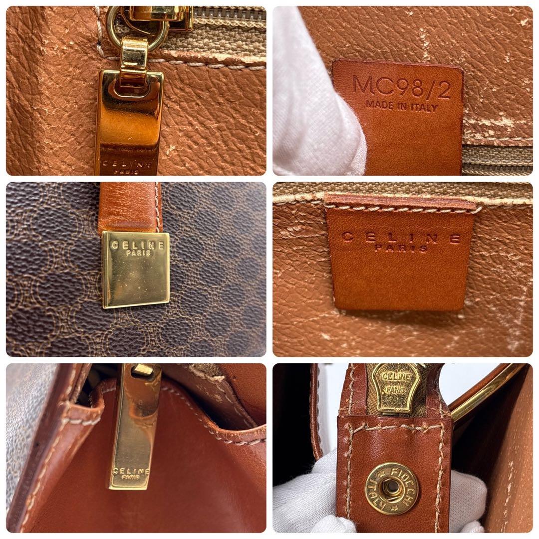 セリーヌ トートバッグ マカダム 舟形 ブラウン