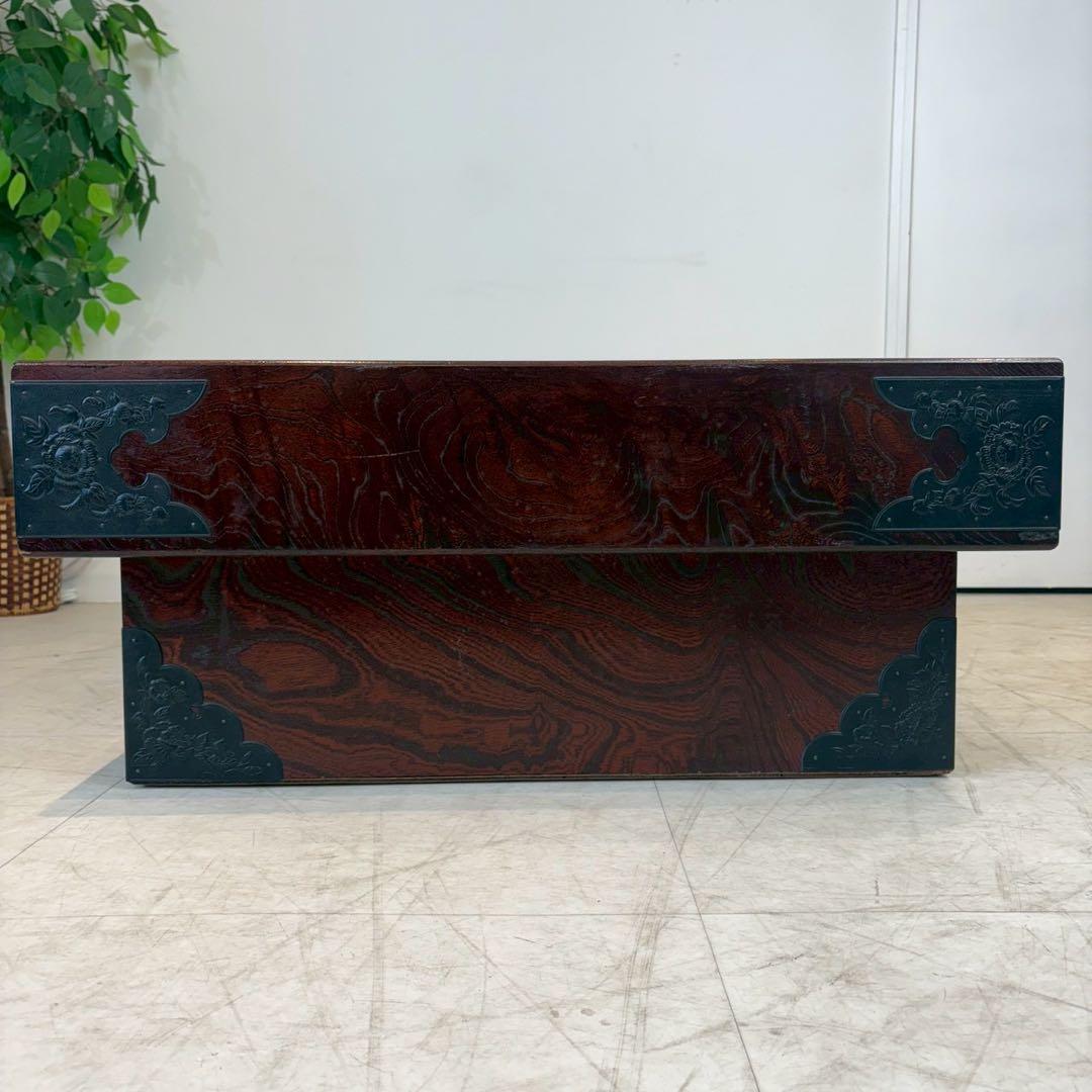 囲炉裏テーブル　駿河民芸　民芸家具　飾り金具　角火鉢　木製火鉢　長火鉢　囲炉裏