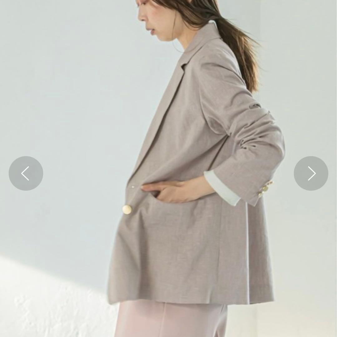 美品✨ NOBLE ノーブル リネン 金ボタン ダブル テーラードジャケット